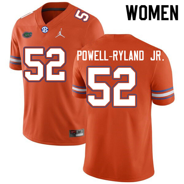 Women #52 Antwaun Powell-Ryland Jr. Florida Gators College Football Jerseys Sale-Orange